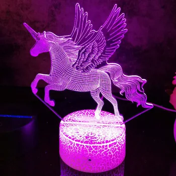 3D LED Nočné Svetlo Lampy jednorožec Série 16Color 3D Nočné svetlo Diaľkové Ovládanie, Stolové Lampy, Hračky Darček Pre dieťa Domáce Dekorácie