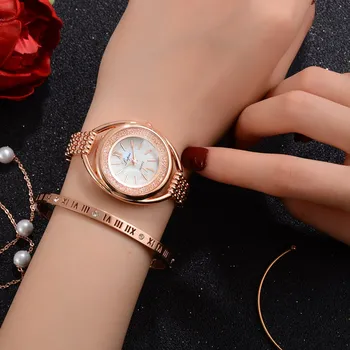 Módne Luxusné Ženy Sledovať 2020 Drahokamu Bežné dámske Hodinky Dámske ružové Zlato Hodinky, Náramok relogio feminino reloj mujer