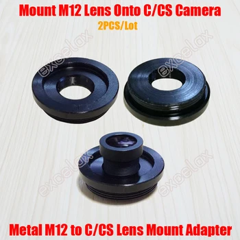 2 KS/Veľa Kov M12/C M12/CS Mount Objektív Adaptér Zliatiny Zinku M12 až C CS Mount Adaptér Converter Krúžok pre Bezpečnostné CCTV Kamera