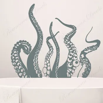 Chápadlá Chobotnice Stenu Odtlačkový Kraken Octopus Námorných Kúpeľňa Domova Stenu, Nálepky, More, Oceán Zvierat Externé Odnímateľné S028