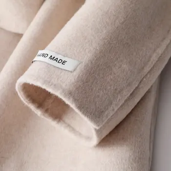 2020 New Vysoká Kvalita, Dvojité Cashmere Zimné Vlnené Kabát pre Ženy, Farba Béžová kórejský Jednoduché Krátke Vlny Coats Žena vrchné oblečenie