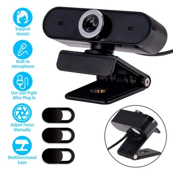 Notebooky Kamera HD 1080P Webkamera Vstavaný Mikrofón, Redukcia Šumu 360 Stupeň Webcam Live Vysielanie Konferencie Online Triedy