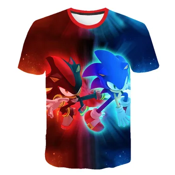 2020 Lete Nové Deti Sonic the Hedgehog T Shirt 3D Tlač Komiksu, Anime T-shirts Dragonball Polyester Tričko Tee Ázijské Veľkosť 4~14T