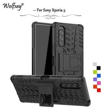 Pre Sony Xperia 5 Prípade Shockproof Brnenie Guma Silikónová Pevného Späť PC Telefón puzdro Pre Sony Xperia 5 Ochranný Kryt Pre Xperia 5