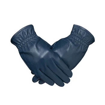 Originálne Kožené Rukavice Pre Mužov Goatskin Kožené Modrá Jazdy na Koni Pilot Rukavice Plný Prst Vetru handschoenen zimné NR33