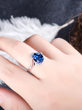 Zafír, Modrá gem, prstene pre ženy 925 sterling silver, uxury ženské doplnky,darčeky pre ženy , Šperky 2020,svadobné