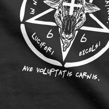 666 Baphomet T-Shirt pre Mužov Posádky Krku, Bavlna Sigil Satana T Shirt Kozy Hlavu v Pohode Tee Tričko Nový Príchod Boha Oblečenie