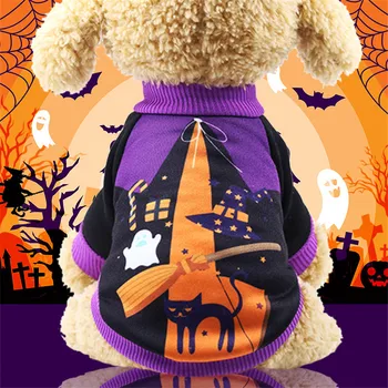 Halloween Pet Kostým Tekvica pre Psov, Mačky Vianočné Psie Oblečenie pre Malé Psy Buldog Pug Yorkie Oblečenie Šteňa Kabáty Bundy