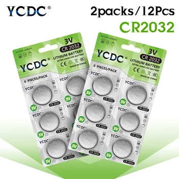 YCDC CR2032 Batérie 2032 3V Lítiové Batérie Pre Hodinky Počítač, Diaľkové Ovládanie Kalkulačka Tlačidlo Bunky Mince Batérie 6pcs/karty