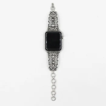 URVOI Retro chain náramok pre apple hodinky 6 SE 5 4 3 2 1 kapely remienok z nerezovej ocele, remienok pre iWatch vintage kovové vyrezávané ženy