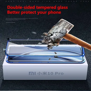 Pre Xiao Mi 10 Pro Magnetické Prípade Mi10 360 Predné+Zadné double-sided 9H Tvrdeného Skla Prípade pre Xiao 10 Pro Metal Nárazníka Prípade