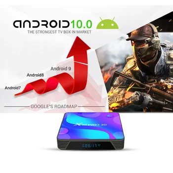 X88 Pro 10 Smart Android 10 TV Box RK3318 4 GB RAM, 64 GB ROM 4K Media Player BT4.0 2,4 GHz/5.8 G WiFi Youtube, Google Set-Top-Box