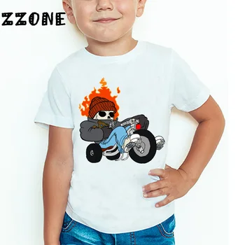 Deti Filmu Ghost Rider Karikatúra Tlače Funny T shirt Dieťa Dievčatá a Letné Krátky Rukáv Topy Deti Bežné T-shirt