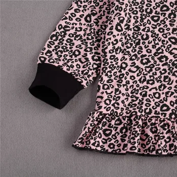 Detské Oblečenie Oblečenie Dievčat 2021 Nové Narodený Dlhý Rukáv Leopard Top Nohavice Hlavový Most Nastaviť Deti, Dievčatá, Deti Oblečenie