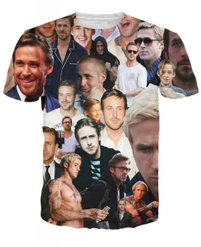 Tričko Unisex Móda Nové 3D Ženy, Mužov, T Košele Ryan Gosling Paparazzi T-Shirt Sexy Americký Herec Tees Topy