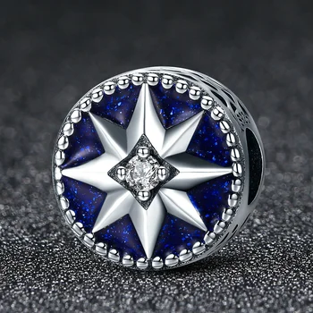 Qikaola 925 Sterling Silver Snowflake & Hviezdy Modré Smalt Oslňujúci CZ Korálky fit Pôvodné Pandora Náramky pre Ženy C205