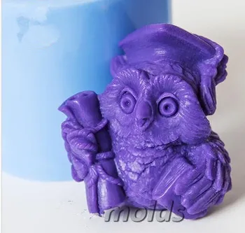 Sviečky, takže zvierat, plesne Diy Plavidlá Formy sova 3D silikónové formy na mydlo