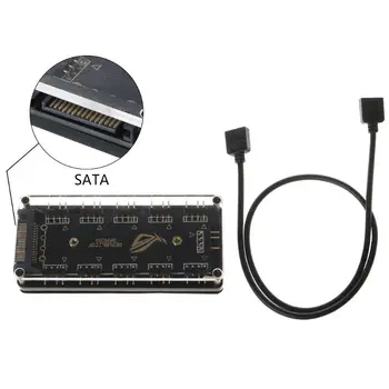 AURA SYNC 5V 3-pin RGB 10 Hub Rozbočovač Napájania SATA 3pin ARGB Adaptér Predlžovací Kábel pre GIGABYTE MSI A SUS ASRock LED M5TB
