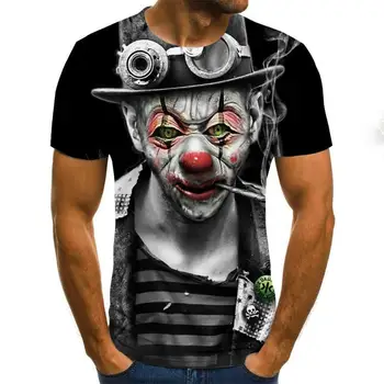 Camiseta de payaso de gran oferta, camisetas de moda con estampado 3D de cara de Joker para hombre y mujer, talla XXS-6XL