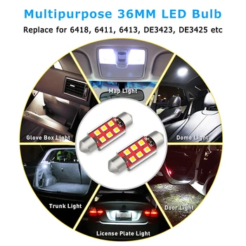 2x C5W LED CANBUS Žiarovka Vlkovcový 36 mm 4014 SMD Auto vnútorné Osvetlenie špz Lampa Pre Volkswagen VW Golf 4 5 6 7 Passat B5 B6