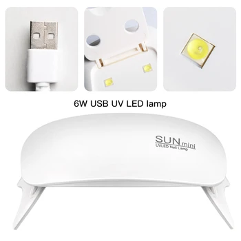6W Mini Lampa na Nechty, Ružová, Biela Pleseň na Vlasy Stroj UV LED Lampy Prenosné Micro USB Kábel Domáce Použitie Bielizne Lampa Pre Gél Laku