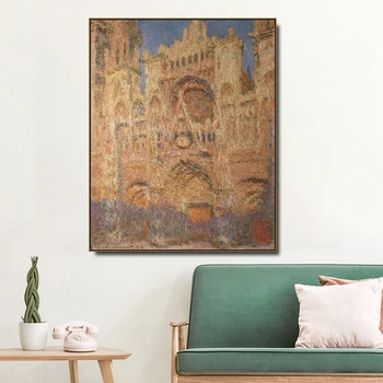 Rouen Katedrála s.m o Monet Plagáty a Tlač Plátno na Maľovanie Kaligrafie Stenu Obrázky, Obývacia Izba, Spálňa Domova
