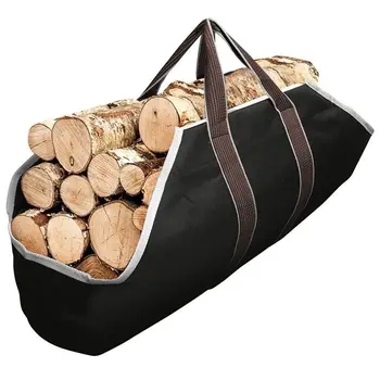 Plátno Tote Bag Dopravcu Krytý Krb na Drevo Kapsičky Držiteľov Kolo Woodpile Rack Oheň, Drevo Dopravcov Prepravujúcich pre Vonkajšie Tubu
