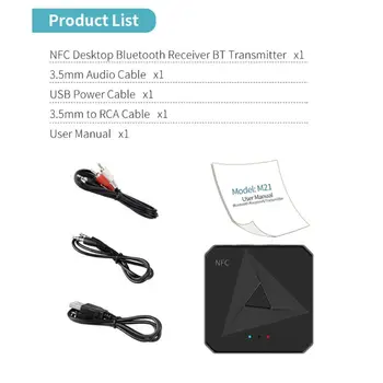 NFC Ploche Bluetooth Prijímač BT Vysielačom Bluetooth 5.0 3.5 mm AUX Jack RCA R9CB