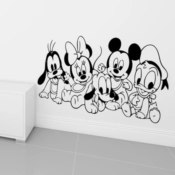 Cartoon Disney Mickey Minnie Mouse S Priateľom, Samolepky Na Stenu Pre Domova Škôlky Deti Miestnosti Dekorácie Vinyl Nástenná Maľba Stenu