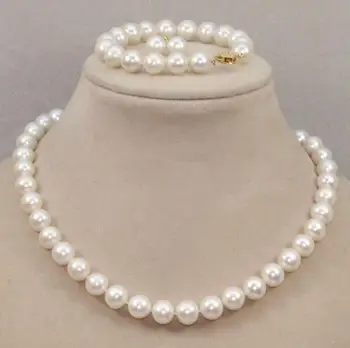 Šperky Pearl Sada SADA prírodné umelé čerstvej vody pearl 8-9mm biela čierna ružový náhrdelník 18 