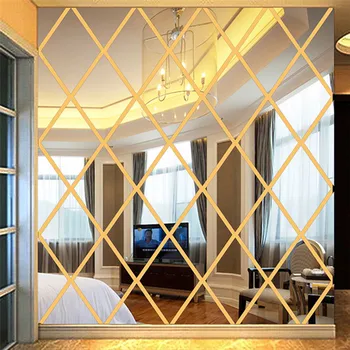 Nové Akryl Zrkadlo Samolepky na Stenu 1PC 3D DIY Akryl Geometrie Stenu, Nálepky Moderné Nálepky Dekor Domova Nálepky 0129#30