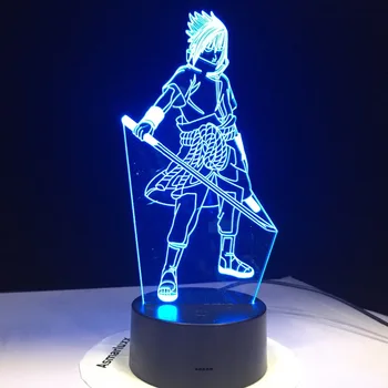 3d Led Nočné Svetlo Uchiha Sasuke Obrázok Farby Nočného pre Deti Spálňa Decor Dotykový Snímač stolná Lampa Naruto Darček