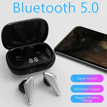 Bluetooth 5.0 Bezdrôtové Slúchadlá S15 TWS Hifi Slúchadlá Basy Slúchadlá s LED Displej, Dotykové Ovládanie pre Smartphone