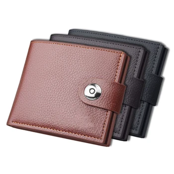 Nové malé peňaženky snap módne pánske peňaženky, kožené pánske krátke peňaženky karty držiteľa farbou kožené peňaženky