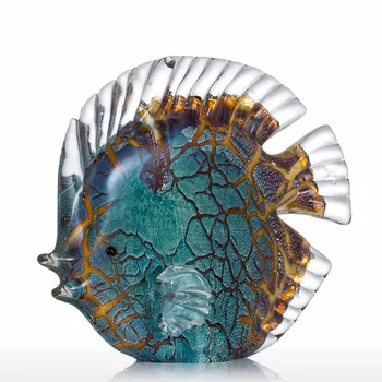 Tooarts Farebné Videli Tropické Ryby Sklenená Plastika Ryby Socha Moderného Umenia Prospech Darček Umelecké Diela Domáce Dekorácie