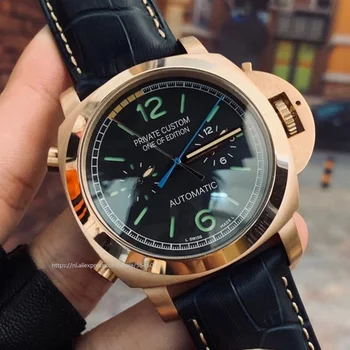 42mm pánske hodinky high-end automatické mechanické nehrdzavejúcej ocele sapphire popruh black dial sledovať zlato prípade mužskej dátum nepremokavé 08