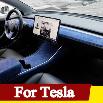 Auto Samolepky Panel Panel Okraja Pásu Umelú Kožušinu Kryt Výbava Pre Tesla Model 3 Y Automobilový Priemysel Interiér Auta Styling Príslušenstvo