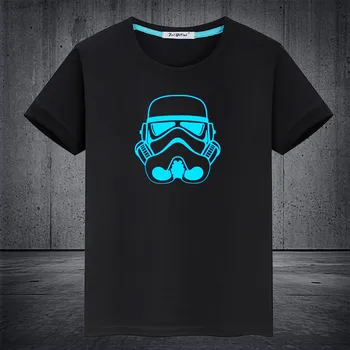 Star Wars Mandalorian Svetelný Dieťa T-Shirt Chlapec Dievča Fluorescenčné Krátke Rukávy tričko Rodiny Zodpovedajúce Oblečenie Bavlna Dieťa Topy