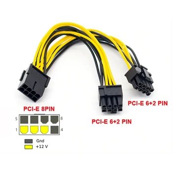 10Pcs 8-Pin PCI Express 2 x PCIe 8 (6+2) Pin Doske ie grafická Karta PCI-E GPU VGA Splitter Hub Napájací Kábel