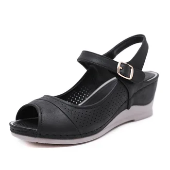 =nové originálne kožené dámske sandále priedušné letné topánky žena módy hrubé platformu jediným ženy sandále Zapatos Mujer