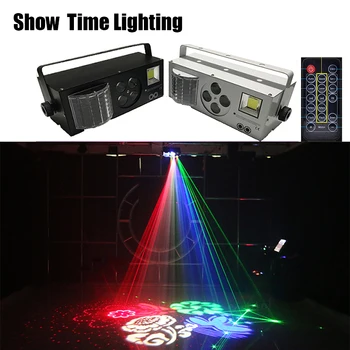 Dobrý efekt LED vzory laserových impulzov 4 V 1 vplyv svetla 4 očami obraz svetla dobré použiť pre DJ, disco Club Domácej zábavy KTV