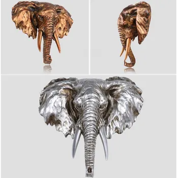 [Finančné plánovanie] Slon Hlavu Stene Visí Socha Divokých Afrických Zvierat Umenie Sochárstvo Živice Umenie a Remeslá Ploche Dekorácie Office L3210