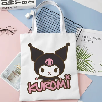 Kuromi nákupní taška s potravinami kabelka shopper tote plátno shopper taška boodschappentas bolsa compra handričkou sac toile