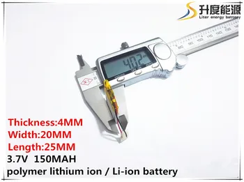 2ks [SD] 3,7 V,150mAH,[402025] Polymer lithium ion / Li-ion batéria pre HRAČKA,POWER BANKY,GPS,mp3,mp4,mobilný telefón,reproduktor