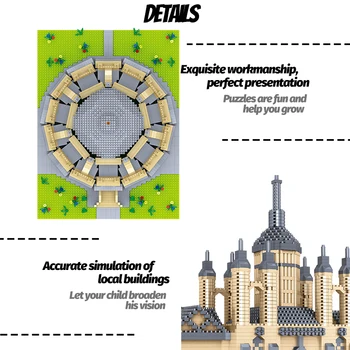 Mesto Tvorca Diamond Slávny Mini Oxford University Architektúra Stavebné Bloky 3D Cirkvi Dom Obrázok Tehly Hračky pre Deti,