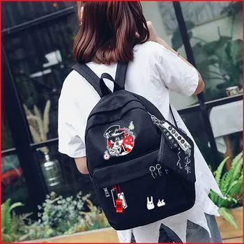 Anime Wc Viazaný Hanako kun Cosplay High-capacity Školské tašky Študentský Batoh Módne Čierna taška cez Rameno Bežné Mochilas