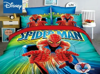 Disney spider man posteľná bielizeň nastaviť twin veľkosť obliečky listy pre deti, prístelky dekorácie jeden obliečky chlapcov deti domov 2-4 ks