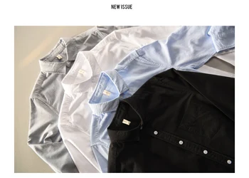 Nové jarné bežné tričko pánske Oxford bavlna pevné mäkké topy muž vysokej kvality Vrecku košele 4 farby Ázie veľkosť 3XL 749