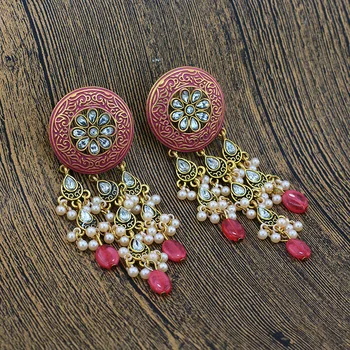 Etnický Štýl Dlho, Zlatá Farba Visieť Drop Náušnice Strapce Rhinetone Šperky Vintage Pendientes Bijoux Pre Ženy