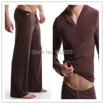 Muži sleepwear muž pajama nohavice viskóza sleepwear pajama nohavice nastaviť sleepwear ležérne oblečenie
